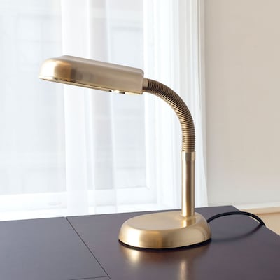 Trademark Lavish Home 27W Antique Brass Metal Sunlight Desk Lamp, Brass