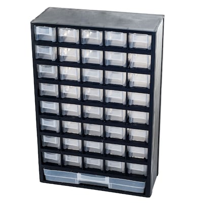 Trademark Stalwart™ Plastic 41 Compartment Hardware Storage Box, Black (886511418547)