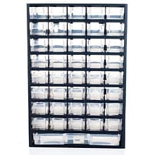 Trademark Stalwart™ Plastic 41 Compartment Hardware Storage Box, Black (886511418547)