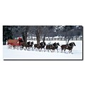 Trademark Budweiser Vintage Ad Clydesdales in Snow Covered.. Gallery-Wrapped Canvas Art, 20 x 47