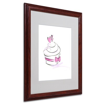 Trademark Jennifer Lilya Cupcake 7 Art, White Matte With Wood Frame, 16 x 20
