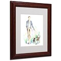 Trademark Jennifer Lilya Dog Walking Art, White Matte With Wood Frame, 11 x 14