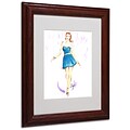 Trademark Jennifer Lilya Squeal For Teal Art, White Matte With Wood Frame, 11 x 14
