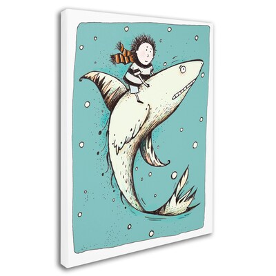 Trademark Carla Martell "Fish Boy" Gallery-Wrapped Canvas Art, 14" x 19"