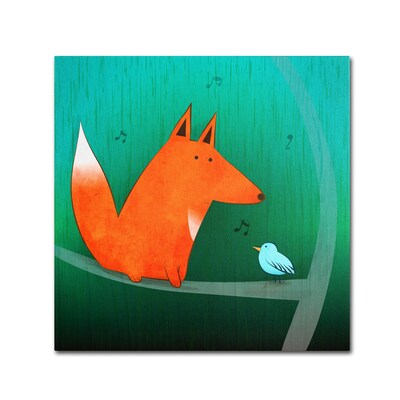 Trademark Carla Martell Fox in Tree Gallery-Wrapped Canvas Art, 14 x 14