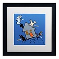 Trademark Carla Martell Halloween House Art, White Matte W/Black Frame, 16 x 16