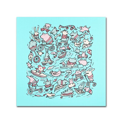 Trademark Carla Martell Lovely Little Animals Gallery-Wrapped Canvas Art, 14 x 14