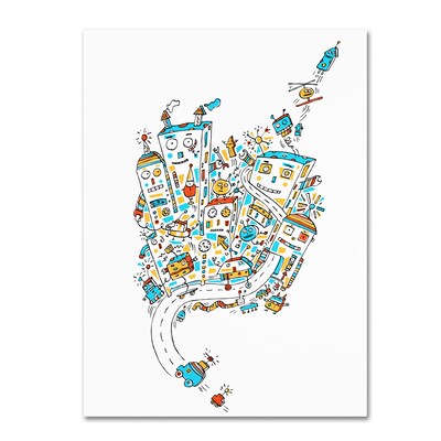 Trademark Carla Martell Robot City Gallery-Wrapped Canvas Art, 18 x 24