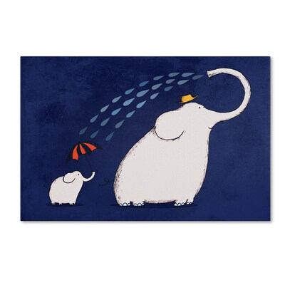 Trademark Carla Martell Umbrella Elephant Gallery-Wrapped Canvas Art, 12 x 19
