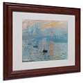 Trademark Claude Monet Impression Sunrise Art, White Matte With Wood Frame, 11 x 14