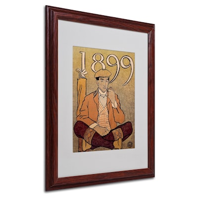 Trademark Edward Penfield Golf Calendar 1899 Art, White Matte With wood Frame, 16 x 20