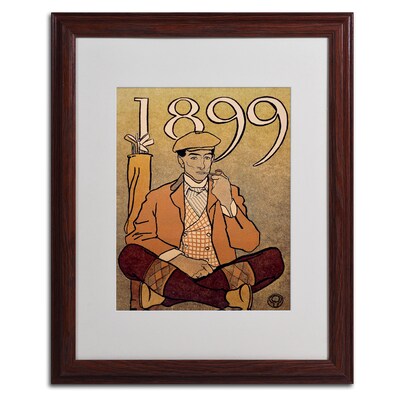 Trademark Edward Penfield "Golf Calendar 1899" Art, White Matte With wood Frame, 16" x 20"