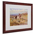 Trademark Charles Russell Spearing a Buffalo 1925 Art, White Matte With wood Frame, 16 x 20