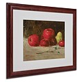 Trademark Gustave Courbet Apples and Pears Art, White Matte With Wood Frame, 16 x 20