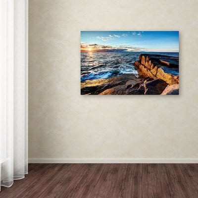 Trademark David Ayash "Sunrise Over the Atlantic in Maine" Gallery-Wrapped Canvas Art, 22" x 32"