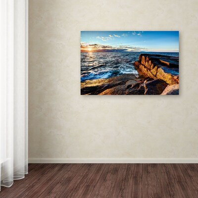 Trademark David Ayash "Sunrise Over the Atlantic in Maine" Gallery-Wrapped Canvas Art, 22" x 32"