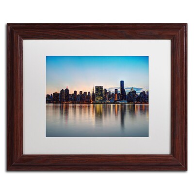 Trademark David Ayash Midtown NYC Over the East River-I Art, White Matte W/Wood Frame, 11 x 14