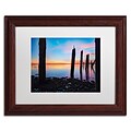 Trademark David Ayash Jamaica Bay Sunset - NYC I Art, White Matte With Wood Frame, 11 x 14
