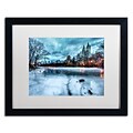 Trademark David Ayash Frozen Central Park Lake II Art, White Matte With Black Frame, 16 x 20