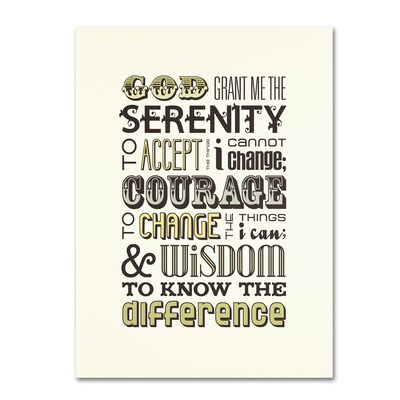 Trademark Megan Romo Serenity Prayer I Gallery-Wrapped Canvas Art, 14 x 19