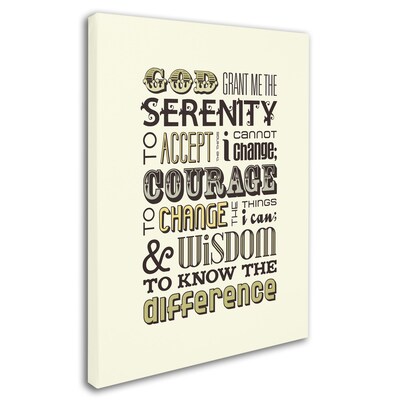 Trademark Megan Romo Serenity Prayer I Gallery-Wrapped Canvas Art, 14 x 19