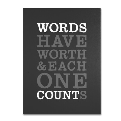 Trademark Megan Romo Words Worth Gallery-Wrapped Canvas Art, 18 x 24