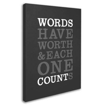 Trademark Megan Romo Words Worth Gallery-Wrapped Canvas Art, 18 x 24