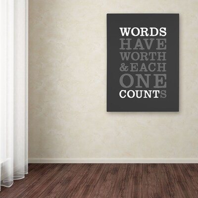 Trademark Megan Romo "Words Worth" Gallery-Wrapped Canvas Art, 18" x 24"