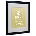 Trademark Megan Romo Love Beans Art, White Matte W/Black Frame, 16 x 20