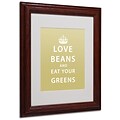 Trademark Megan Romo Love Beans Art, White Matte W/Wood Frame, 11 x 14