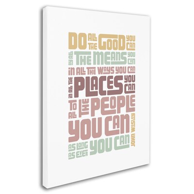 Trademark Megan Romo "Do Good" Gallery-Wrapped Canvas Art, 14" x 19"