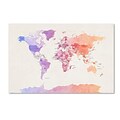 Trademark Michael Tompsett Poltical Watercolor Map Gallery-Wrapped Canvas Art, 12 x 19