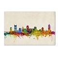 Trademark Michael Tompsett Nashville Watercolor Skyline Gallery-Wrapped Canvas Art, 12 x 19