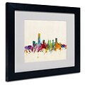 Trademark Michael Tompsett Oklahoma City Skyline Art, White Matte W/Black Frame, 11 x 14