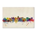 Trademark Michael Tompsett Madison Watercolor Skyline Gallery-Wrapped Canvas Art, 22 x 32