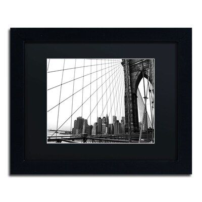 Trademark CATeyes Brooklyn Bridge 4 Art, Black Matte W/Black Frame, 11 x 14