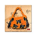 Trademark Roderick Stevens Bow Purse Black on Orange Gallery-Wrapped Canvas Art, 24 x 24