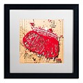 Trademark Roderick Stevens Snap Purse Red Art, White Matte With Black Frame, 16 x 16