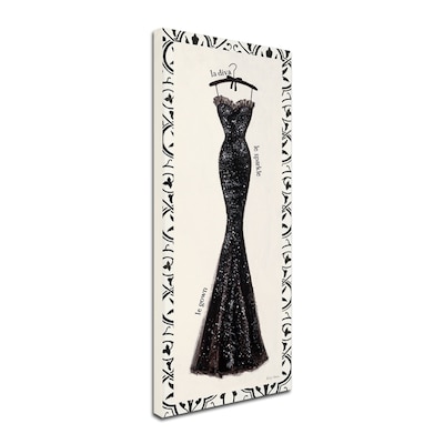 Trademark Emily Adams "Couture Noir Original IV with Border" Gallery-Wrapped Canvas Art, 8" x 19"