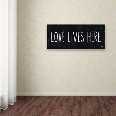 Trademark Michael Mullan "Love Lives Here" Gallery-Wrapped Canvas Art, 10" x 24"
