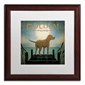Trademark Ryan Fowler Moonrise Yellow Dog Golden Pond Art, White Matte With Wood Frame, 16 x 16