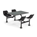OFM 1003-BLK-GRYNB 30x48 Rectangular Laminate Cluster Table w 4 Chairs; GRY Nebula Table/BLK Chair