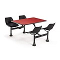 OFM 1003-BLK-RED 30 x 48 Rectangular Laminate Cluster Table with 4 Chairs; Red Table/Black Chair