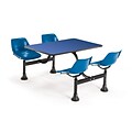 OFM 1002-BLUE-BLUE 24 x 48 Rectangular Laminate Cluster Table with 4 Chairs; Blue Table/Blue Chair