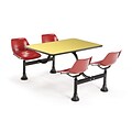 OFM 1003-RED-YLW 30 x 48 Rectangular Laminate Cluster Table with 4 Chairs; Yellow Table/Red Chair
