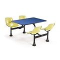 OFM 1002-YLW-BLUE 24 x 48 Rectangular Laminate Cluster Table w 4 Chairs; Blue Table/Yellow Chair