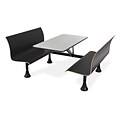 OFM 1007W-BLK 30 x 48 Rectangular Table w End Frame Retro Bench; Stainless Steel Table/Black Bench