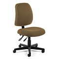 OFM Posture Series Armless Swivel Task Chair, Fabric, Mid Back, Taupe, (118-2-806)