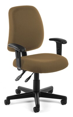 OFM Posture 118-2-AA-806 Fabric Task Chair with Arms, Taupe