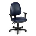 OFM Straton Plastic Computer and Desk Office Chair, Adjustable Arms, Navy (119-VAM-AA-605)